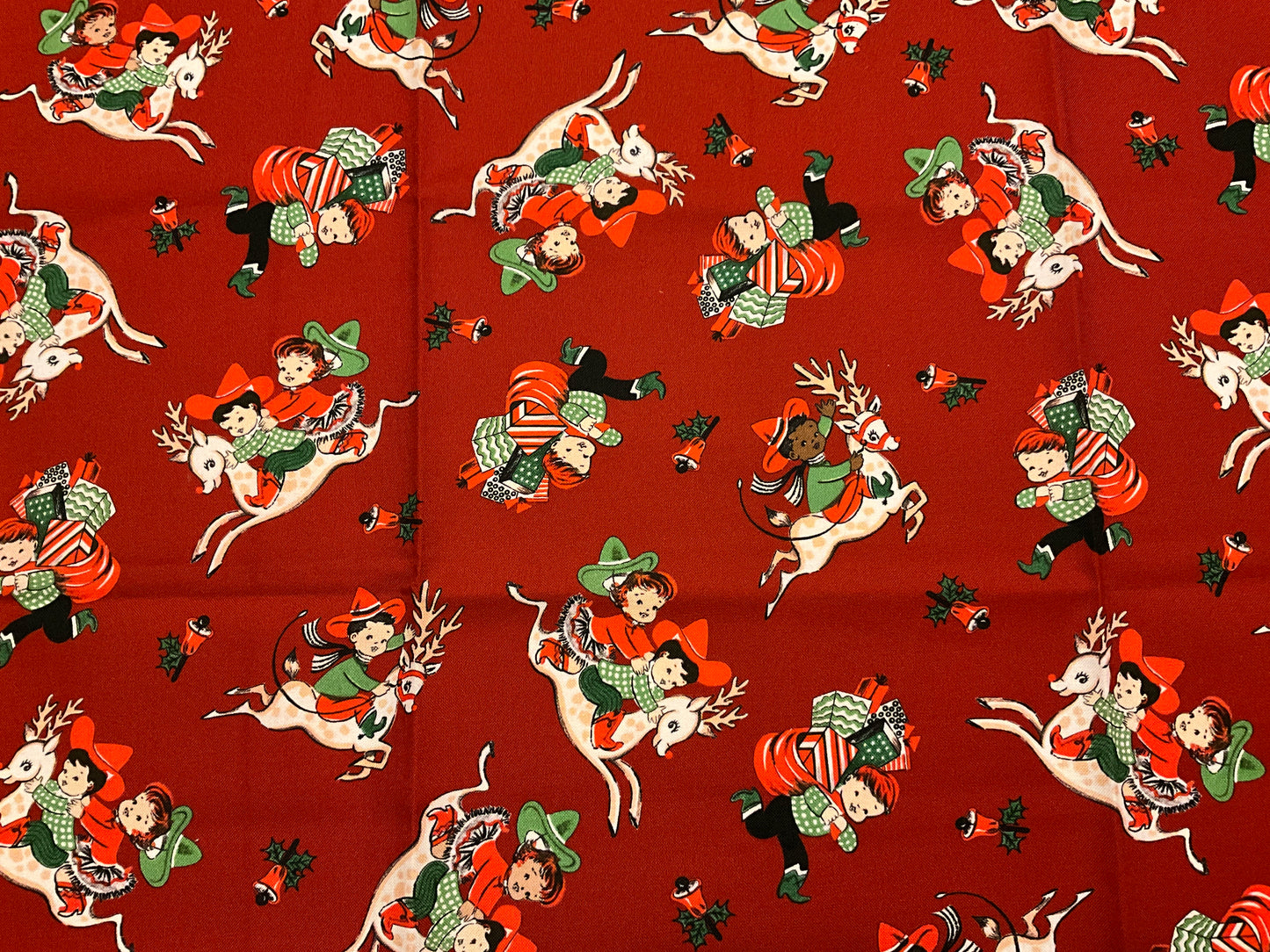 Vintage Christmas print fabric