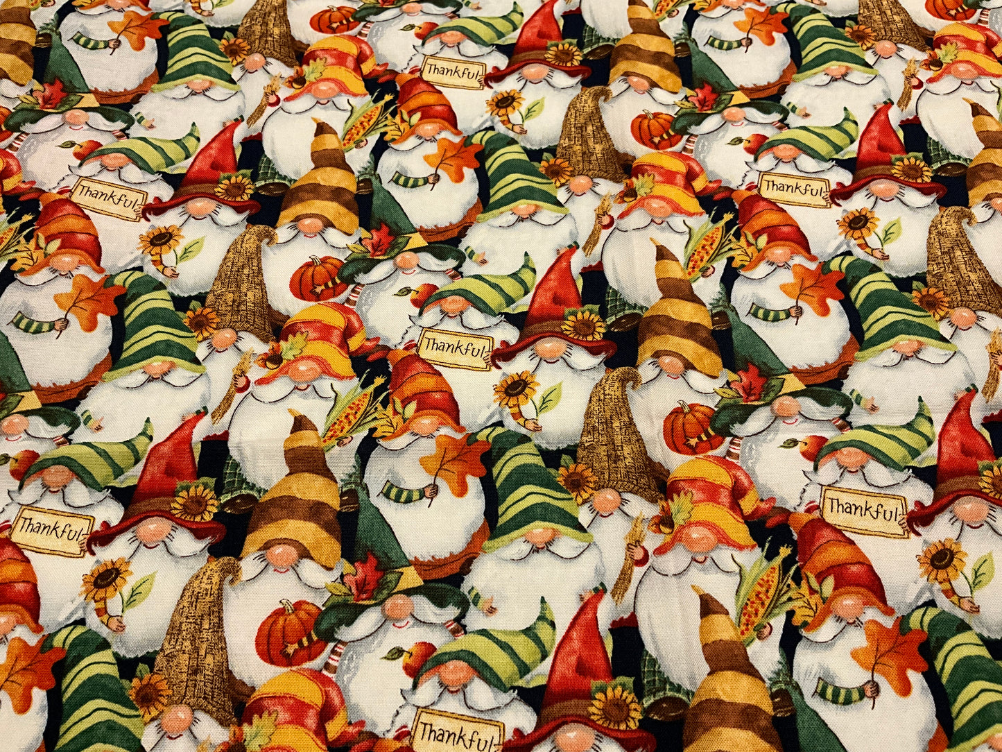 Fall Gnome print fabric