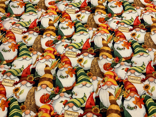 Fall Gnome print fabric
