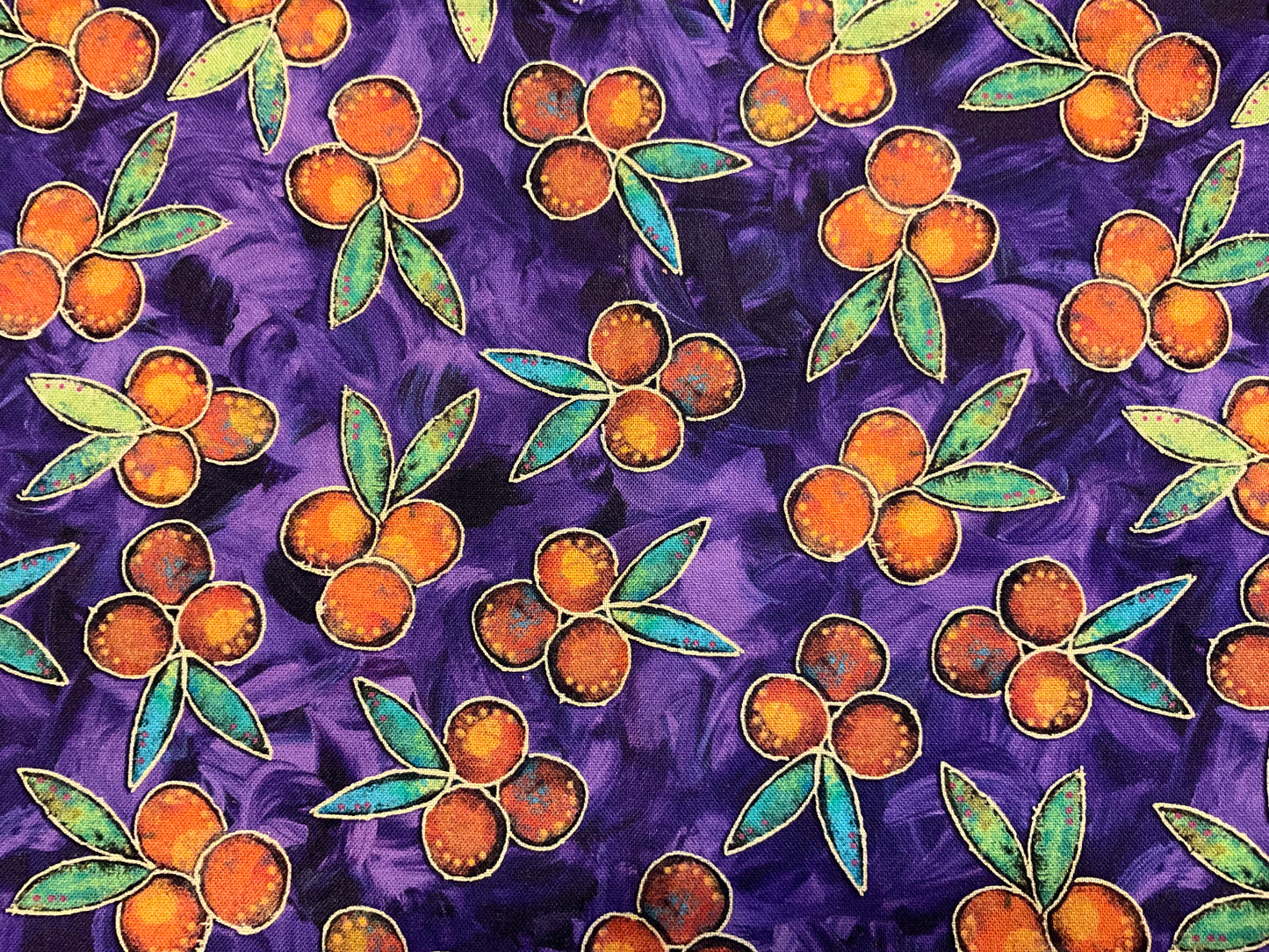 Orange print fabric